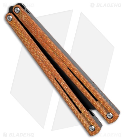 JF-Knifeworks Balisong Butterfly Knife The Beak Electro CF Orange (4.75" PVD)