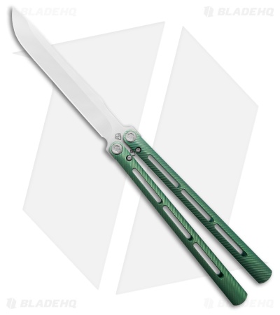 Medford Viceroy Drop Point Butterfly Knife Green Titanium (4.75" Satin S45VN)