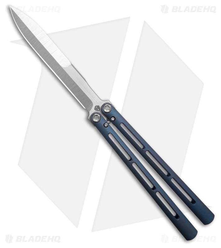 Medford Viceroy Dagger Butterfly Knife Blue Titanium (4.75" Stonewash S45VN)