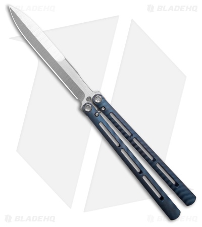 Medford Viceroy Dagger Butterfly Knife Blue Titanium (4.75" Stonewash S45VN)