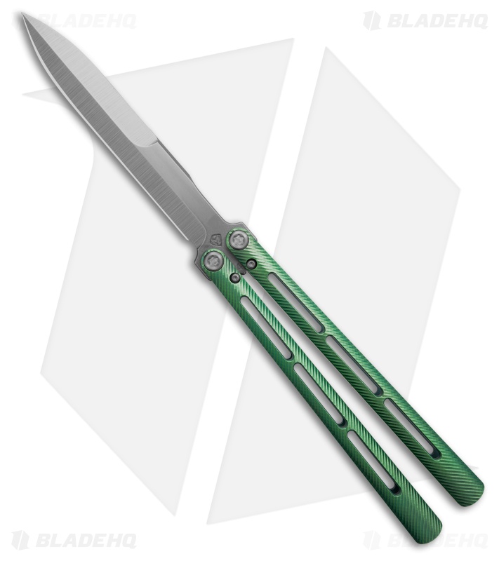 Medford Viceroy Dagger Butterfly Knife Green Titanium (4.8" Stonewash S45VN)