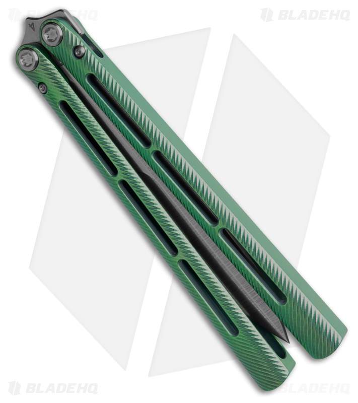 Medford Viceroy Dagger Butterfly Knife Green Titanium (4.8" Stonewash S45VN)
