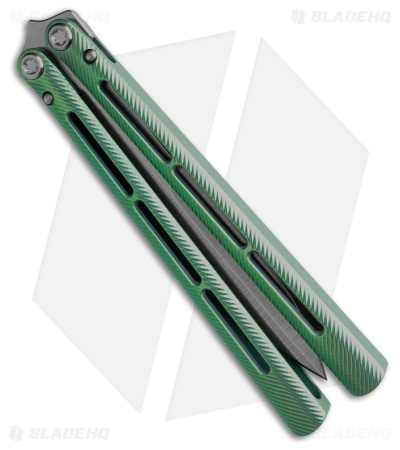 Medford Viceroy Dagger Butterfly Knife Green Titanium (4.8" Stonewash S45VN)