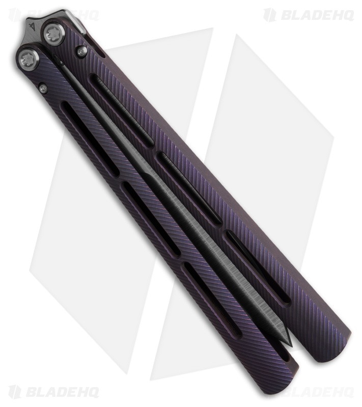 Medford Viceroy Dagger Butterfly Knife Purple Titanium (4.8" Stonewash S45VN)