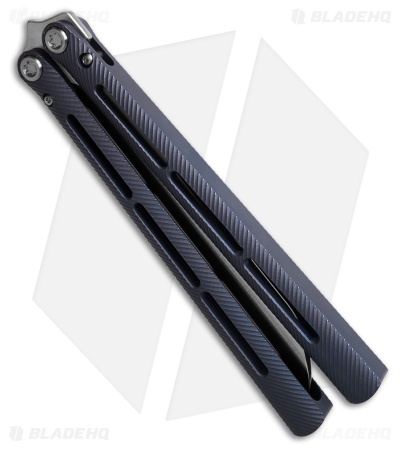 Medford Viceroy Sheepsfoot Butterfly Knife Blue Titanium (4.75" Satin S45VN)