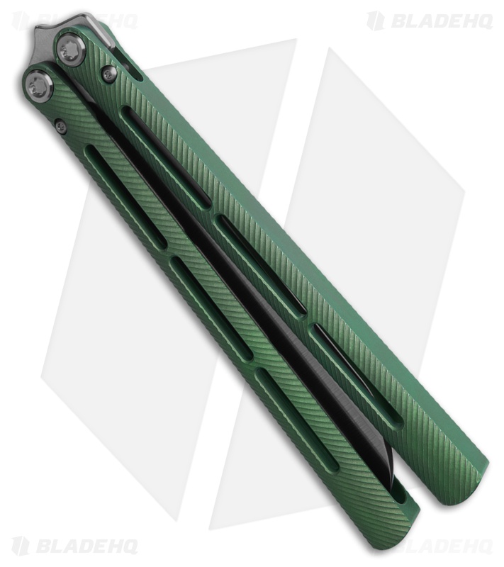 Medford Viceroy Sheepsfoot Butterfly Knife Green Titanium (4.75" Satin S45VN)