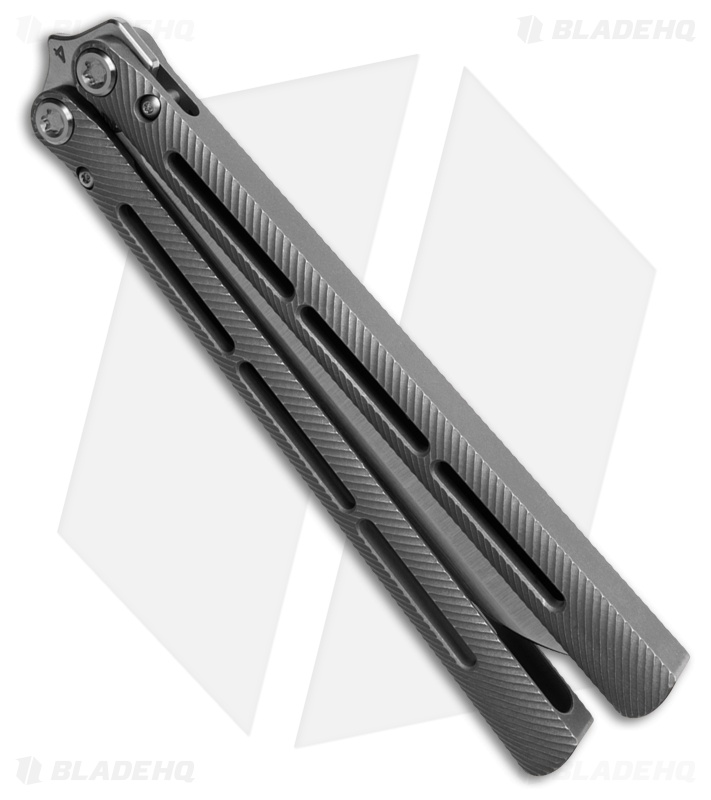 Medford Viceroy Sheepsfoot Butterfly Knife Tumbled Titanium (4.75" Satin S45VN)