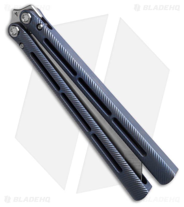 Medford Viceroy Tanto Butterfly Knife Blue Titanium (4.9" Satin S45VN)