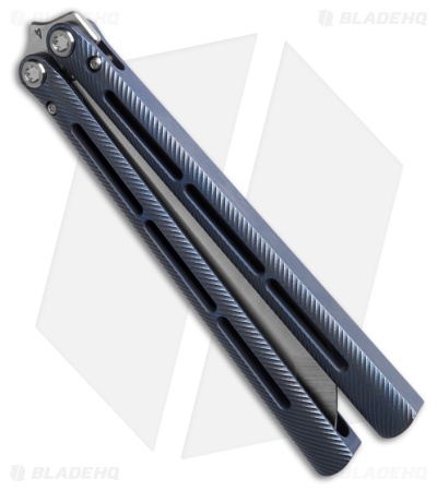 Medford Viceroy Tanto Butterfly Knife Blue Titanium (4.9" Satin S45VN)