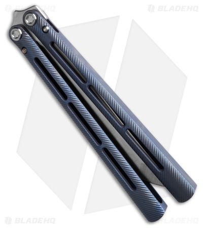 Medford Viceroy Tanto Butterfly Knife Blue Titanium (4.9" Satin S45VN)
