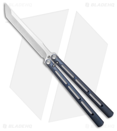 Medford Viceroy Tanto Butterfly Knife Blue Titanium (4.9" Satin S45VN)