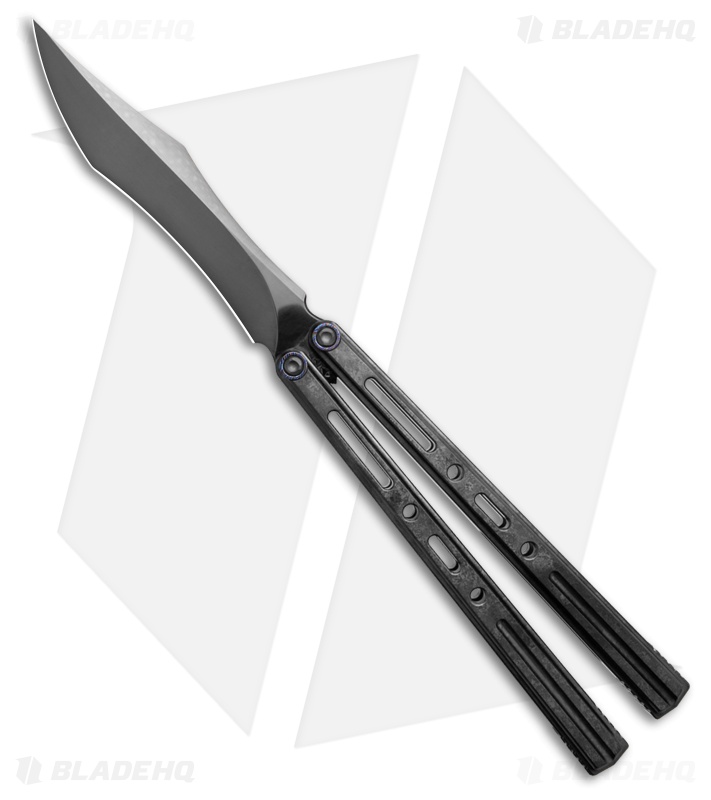 Poikilo Blade PM3 Butterfly Knife Black Crystalized Ti (4.5" Mirror Polish DLC)