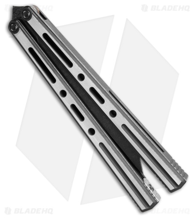 Poikilo Blade PM3 Balisong Butterfly Knife Brushed Titanium (4.5" Dark SW)