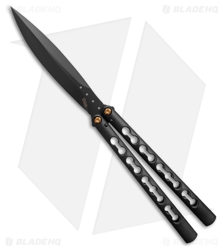 TOA DS-1 Butterfly Balisong Knife Milled Black DLC Ti (4.75" SW DLC)