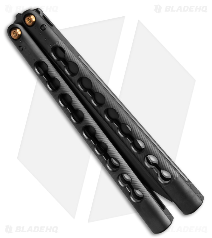TOA DS-1 Butterfly Balisong Knife Milled Black DLC Ti (4.75" SW DLC)