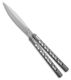 TOA DS-1 Butterfly Balisong Knife Milled Gray Ti (4.75" Sand Blasted)