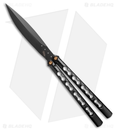 TOA DS-1 Butterfly Balisong Knife Milled Polished Black Ti (4.75" SW DLC)