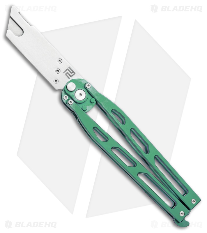 Artisan Cutlery Kinetic-Tool Automatic Butterfly Tool Green Ti (2.8" SW)