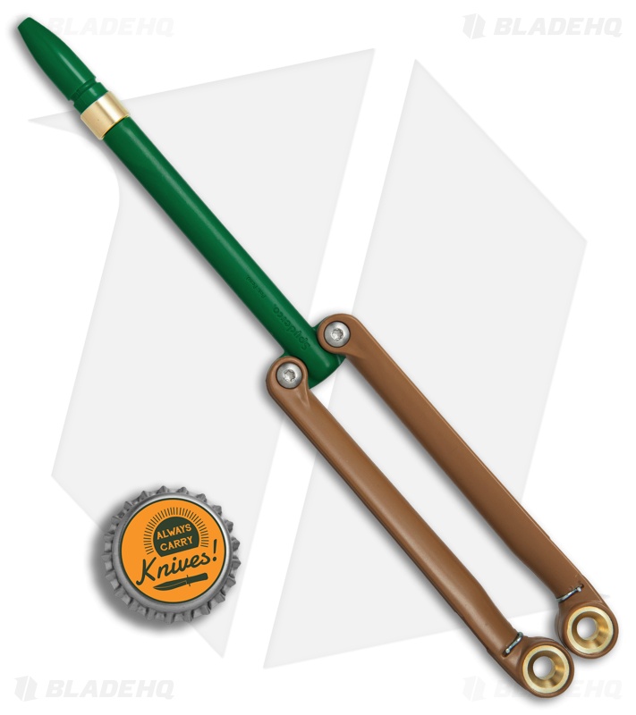 BaliYo by Spyderco Butterfly Pen Fisher Space Pen (Green/Brown) USA Made