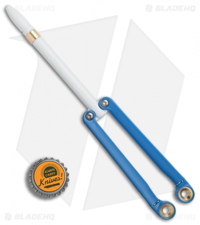 BaliYo by Spyderco Butterfly Pen Fisher Space Pen (Blue/White) USA Made