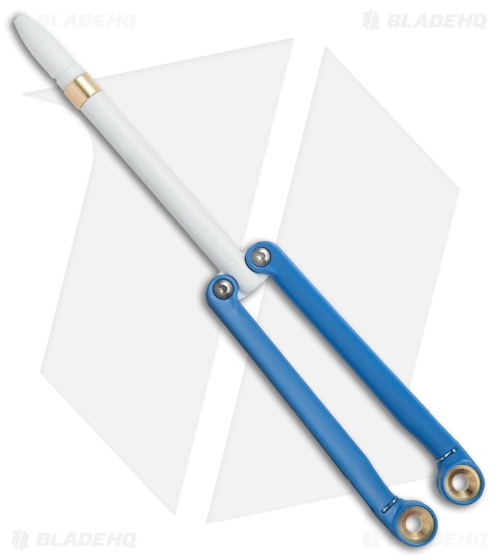 BaliYo by Spyderco Butterfly Pen Fisher Space Pen (Blue/White) USA Made