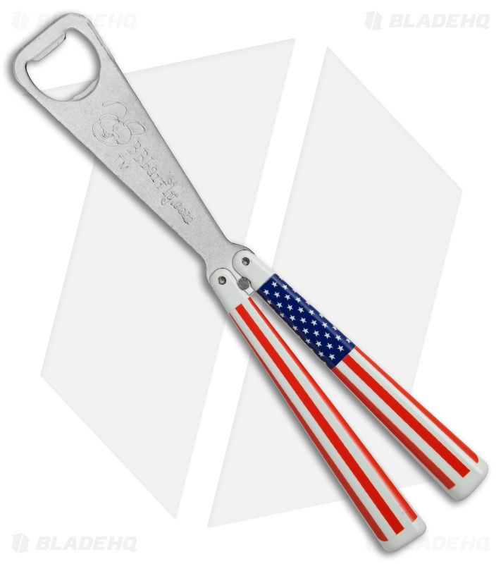 BB Barfly Bottle Opener Butterfly Trainer (USA Flag)