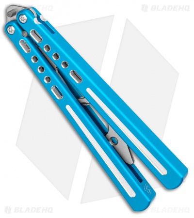 BBbarfly BBFireFly Knife Style Bottle Opener Balisong Blue (4.25" Satin)