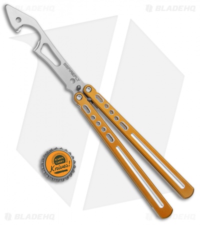 BBbarfly BBFireFly Knife Style Bottle Opener Balisong Gold (4.25" Satin)