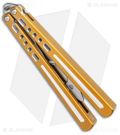 BBbarfly BBFireFly Knife Style Bottle Opener Balisong Gold (4.25" Satin)