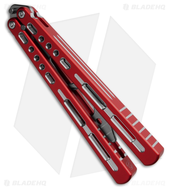 BBbarfly BBFireFly  Knife Style Bottle Opener Balisong Red (4.25" Satin)