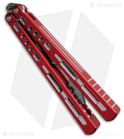 BBbarfly BBFireFly  Knife Style Bottle Opener Balisong Red (4.25" Satin)