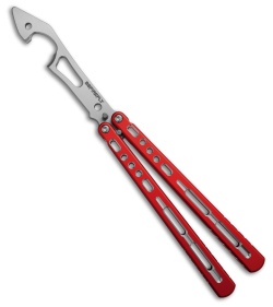 BBbarfly BBFireFly  Knife Style Bottle Opener Balisong Red (4.25" Satin)