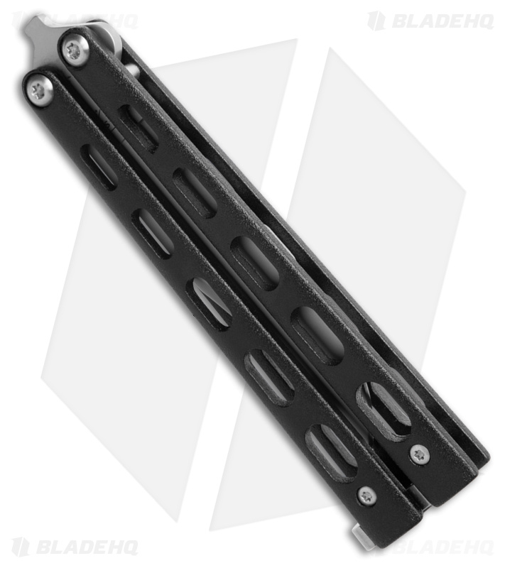 Bear & Son 113B Small Butterfly Balisong Knife Black Textured (3.3" Satin)