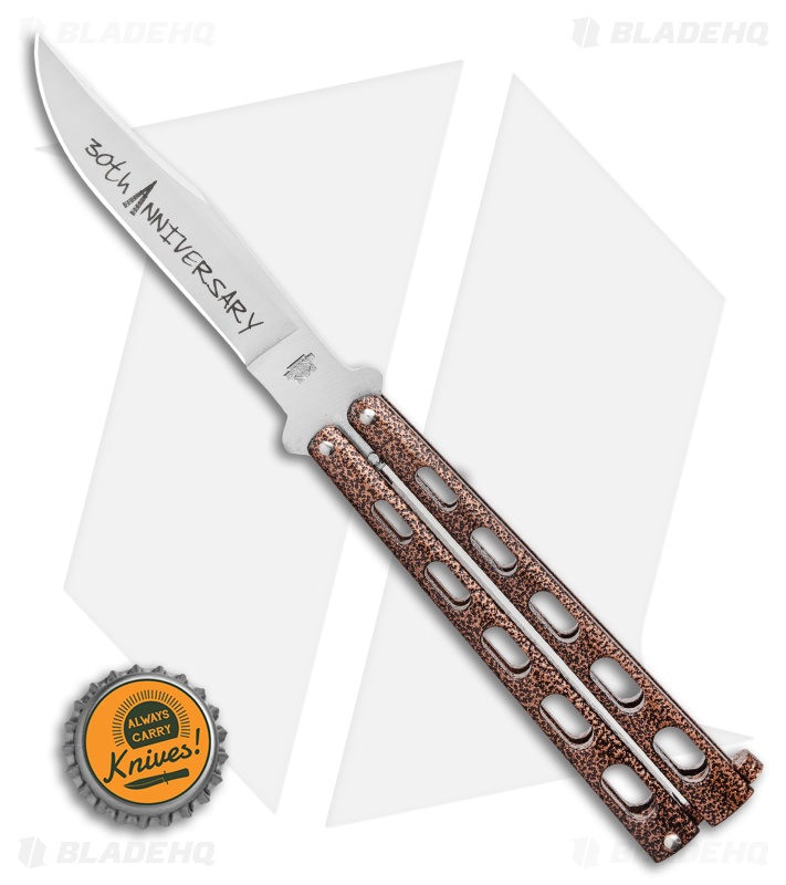 Bear & Son 30th Anniversary 114 Copper Vein Butterfly Knife (4.3" Satin) 