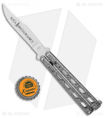 Bear & Son 30th Anniversary 114  Butterfly Knife Silver Vein Zinc (5" Satin) 