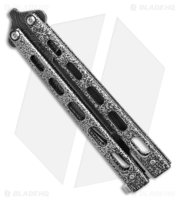 Bear Butterfly Knife Large Tanto Damascus Blade (4" Plain) 114AD
