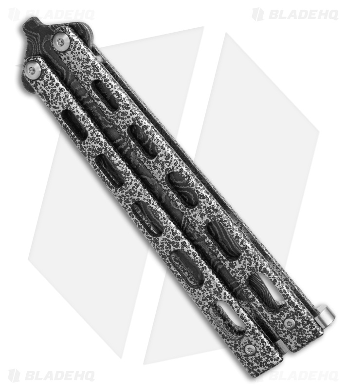 Bear Butterfly Knife Large Tanto Damascus Blade (4" Plain) 114AD