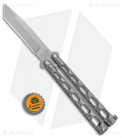 Bear Butterfly Knife Tanto Large w/ Silver Vein (4" Bead Blast) 114A