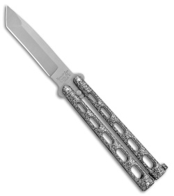 Bear Butterfly Knife Tanto Large w/ Silver Vein (4" Bead Blast) 114A