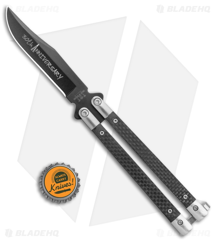 Bear & Son 30th Anniversary Butterfly Knife | Black | Blade HQ