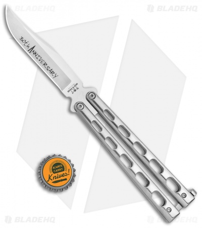Bear & Son 30th  Anniversary Butterfly Knife Silver (4" S35V Satin)  