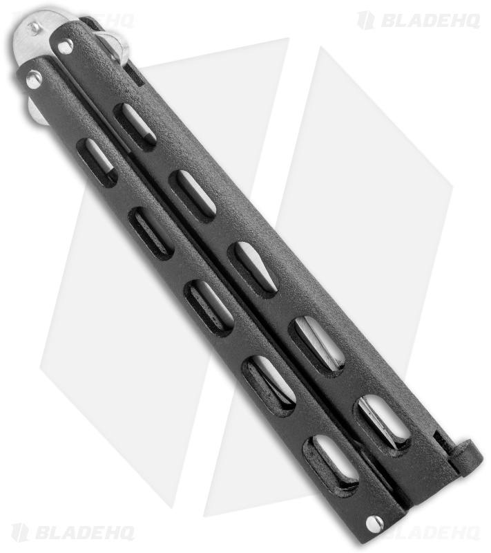 Bear & Son 30th Anniversary 114B Black Butterfly Knife (4.3" Satin) 