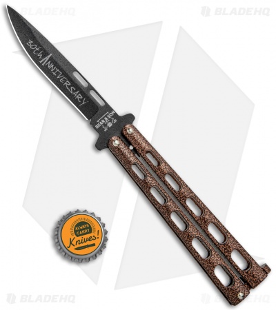 Bear & Son 30th Anniversary 115 Copper Vein Butterfly Knife (4.1" Black) 
