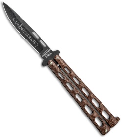 Bear & Son 30th Anniversary 115 Copper Vein Butterfly Knife (4.1" Black) 