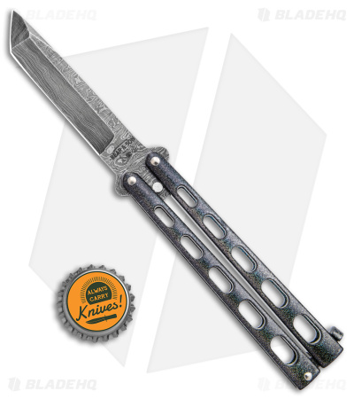 Bear & Son 114 Butterfly Tanto Knife Galaxy (4" Damascus) 114GXAD