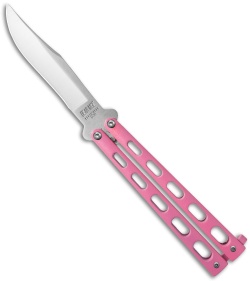 Bear &amp; Son 5&quot; Butterfly Knife Pink (4&quot; Satin) 114PK | 36528