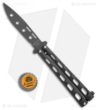 Bear & Son 115BTR Large Butterfly Knife Trainer Black (4" Black)