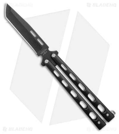 Bear & Son 115TANB Tanto Butterfly Knife Black (4" Black)