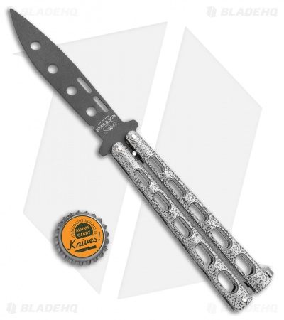 Bear & Son 115TR Large Butterfly Knife Trainer Silver Vein (4" Black)