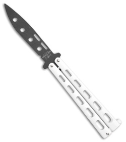 Bear & Son 115WTR Large Butterfly Knife Trainer White (4" Black)